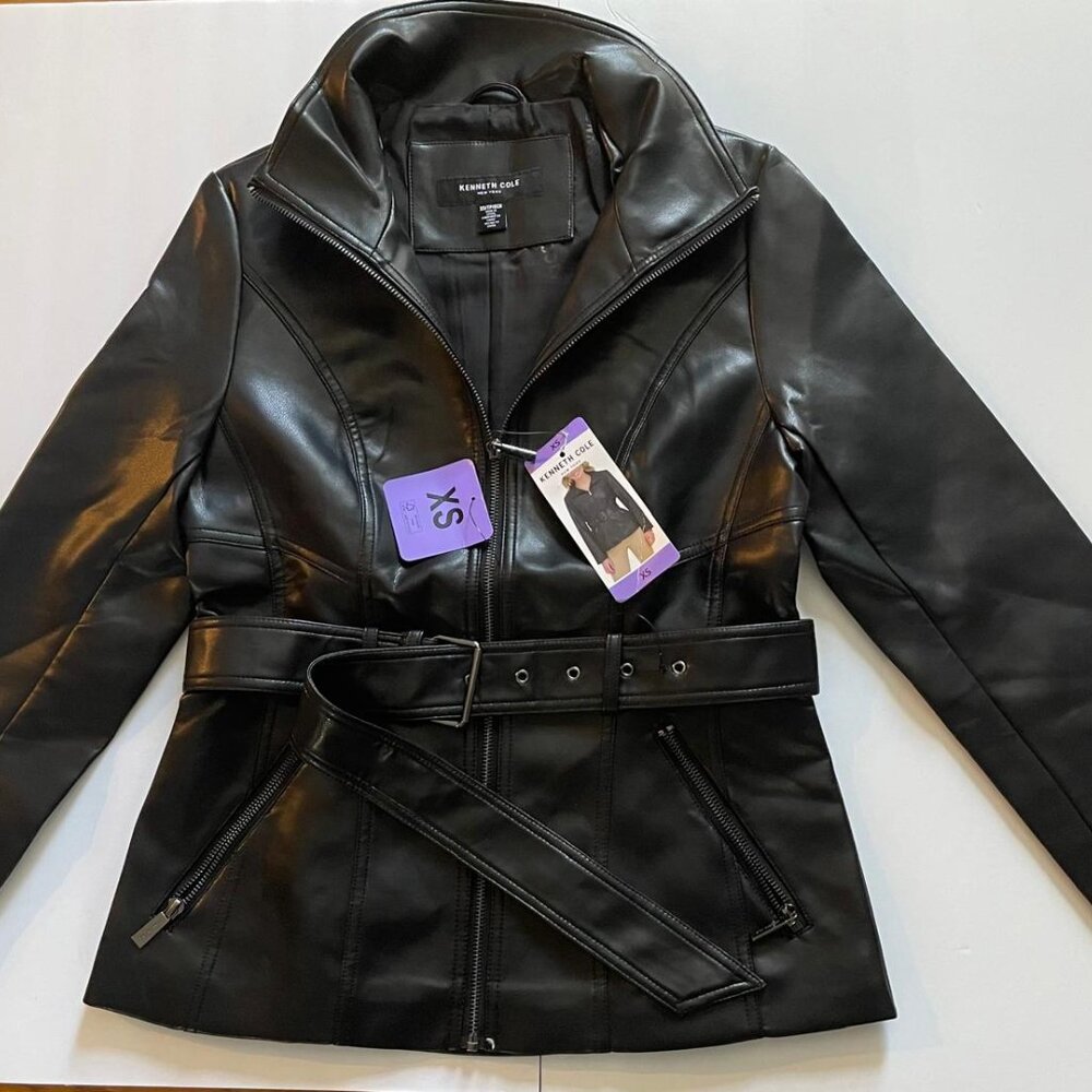Womens Kenneth Cole Leather jacket - cinched w/ belt